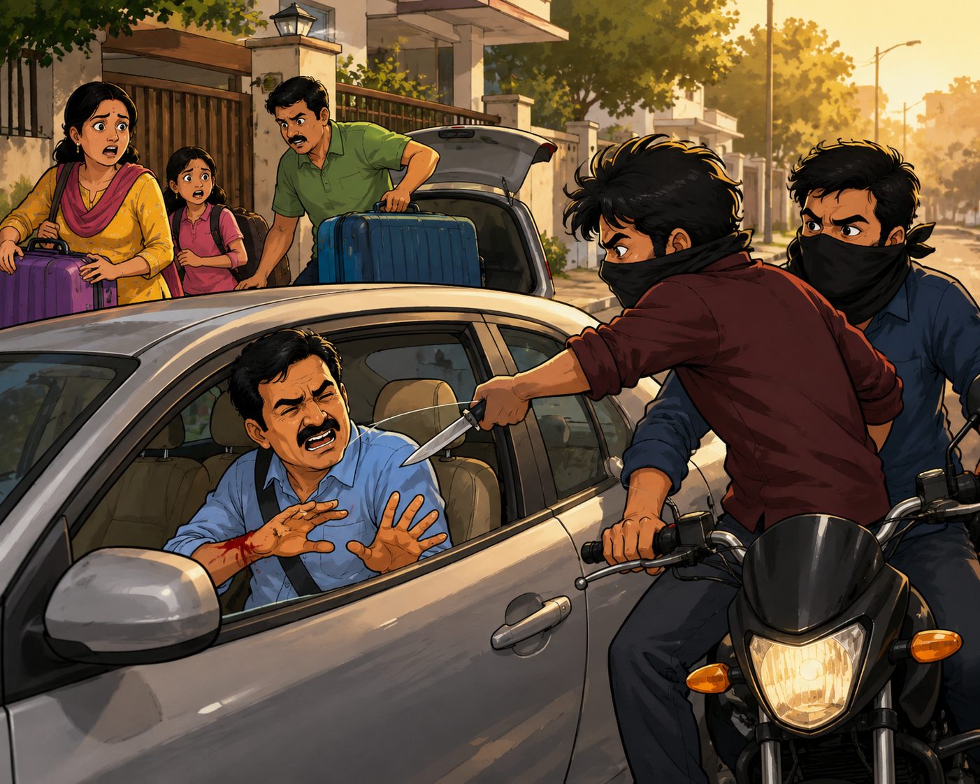 ಕುಟುಂಬವು ತಿರುಪತಿ ಪ್ರವಾಸಕ್ಕೆ ಹೊರಟಿತು; ಮನೆಯ ಹೊರಗೆ ವ್ಯಕ್ತಿಯ ಮೇಲೆ ಚಾಕುವಿನಿಂದ ಇರಿದು ಹತ್ಯೆ