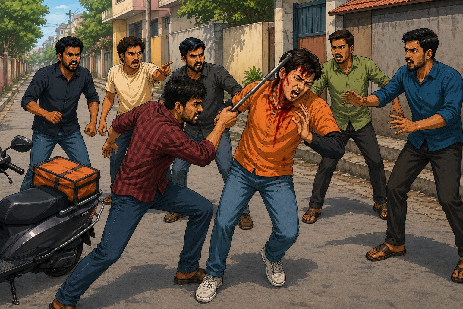 ಕಿರಿದಾದ ರಸ್ತೆಯಲ್ಲಿ ಹಾದಿ ಮಾಡಿಕೊಡಲು ಹಾರ್ನ್ ಹಾರಿಸಿದ್ದಕ್ಕಾಗಿ ವ್ಯಕ್ತಿಯ ಮೇಲೆ ಕಬ್ಬಿಣದ ವಸ್ತುವಿನಿಂದ ಹಲ್ಲೆ