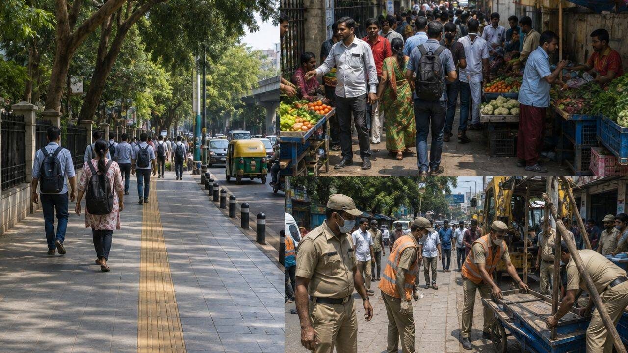 बेंगलुरु ने फुटपाथ साफ कर दिए, लेकिन अतिक्रमण वापस आ रहे हैंः क्या शहर पैदल चलने वालों को सुरक्षित रख सकता है?