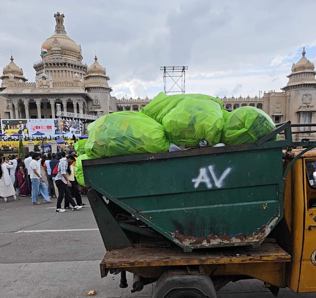 Post-Habba cleanup: 20 tonnes of waste cleared around Vidhana Soudha