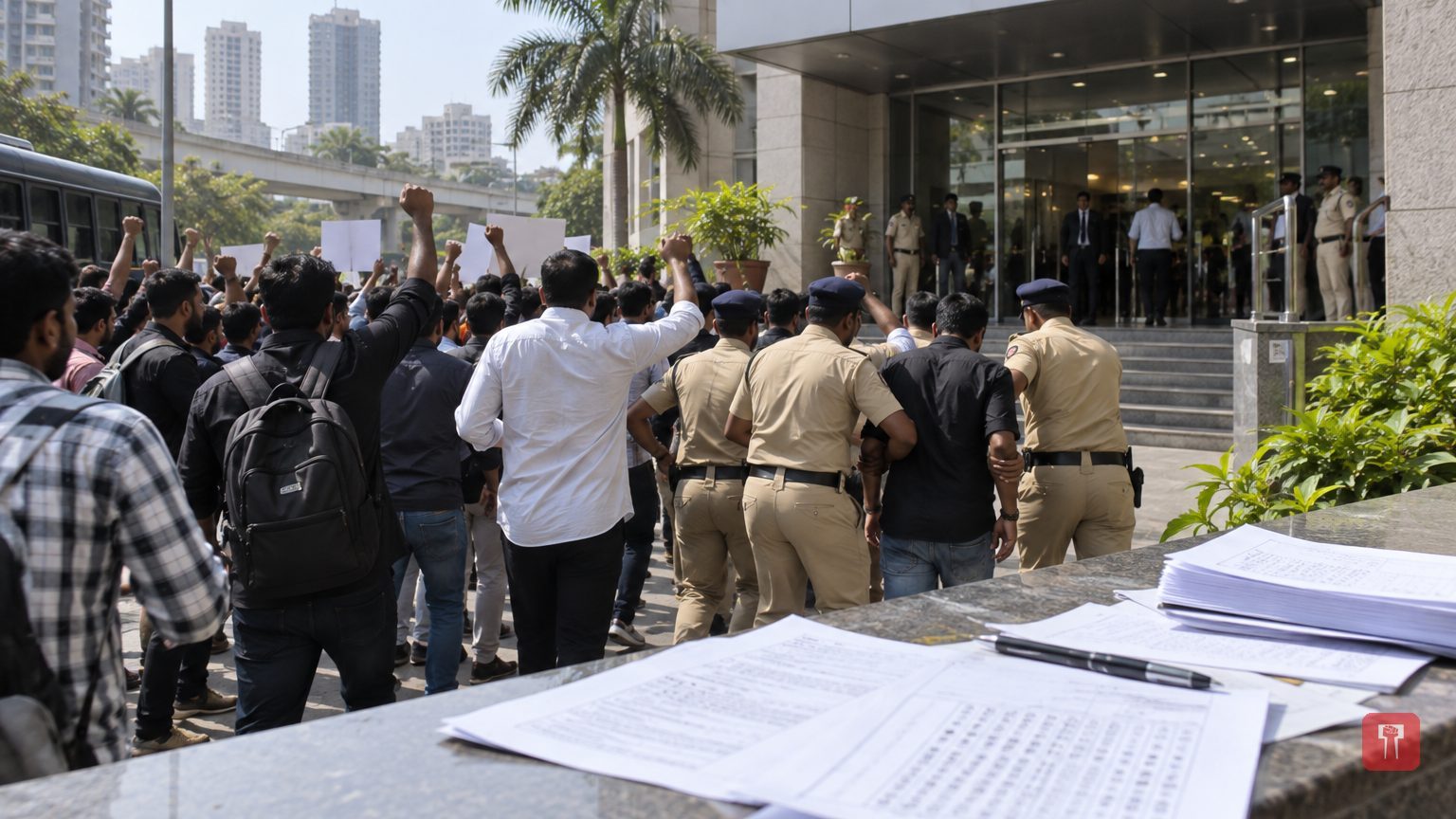 MPSC पेपरलीक मामले में संभाजी ब्रिगेड आक्रमक, सचिव के चेहरे पर स्याही, अध्यक्ष को भी चेतावनी
