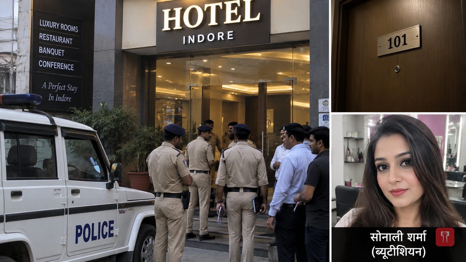 इंदौर के होटल में ब्यूटीशियन की संदिग्ध मौत, साथ मौजूद शख्स पर पुलिस की नजर