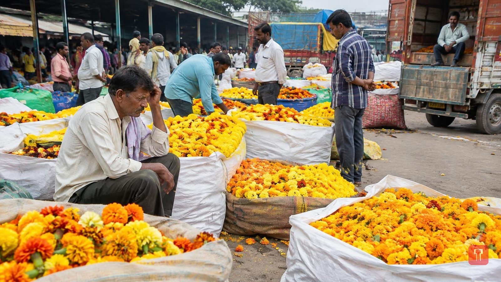 गणेशोत्सव से पहले झेंडू के फूलों के दाम गिरे, किसान परेशान