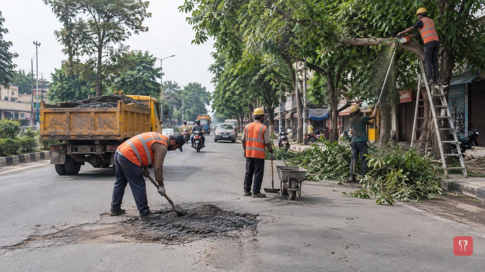 जळगावः गणपति विसर्जन मार्ग पर 90 फीसदी काम पूरा, खतरनाक डालियों की छंटाई भी हुई