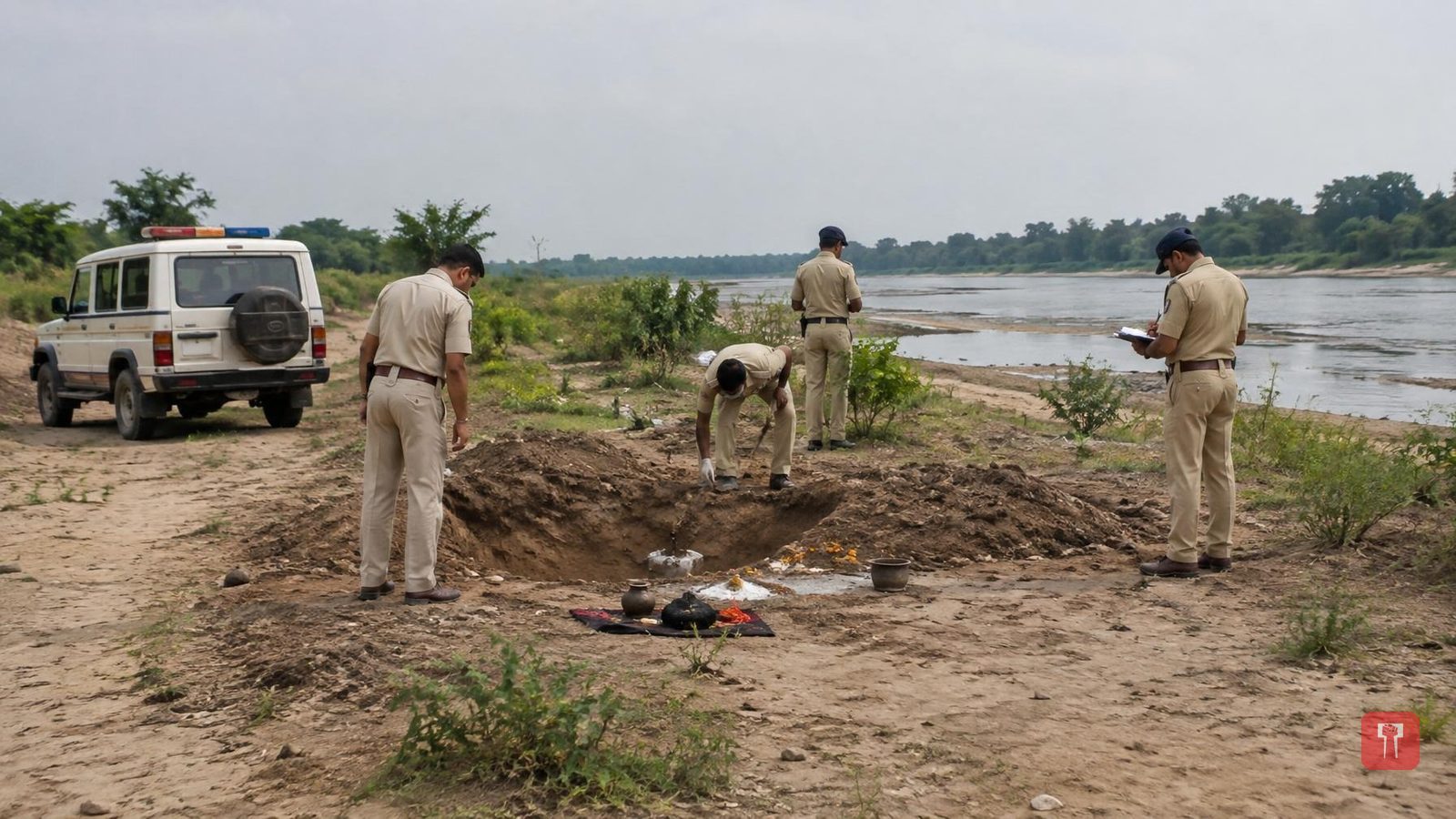 बल्लारशाह के पास विसापूर इलाके में रात को गुप्तधन के लिए तांत्रिक विधि, महिला सहित नौ लोग पुलिस के कब्जे में