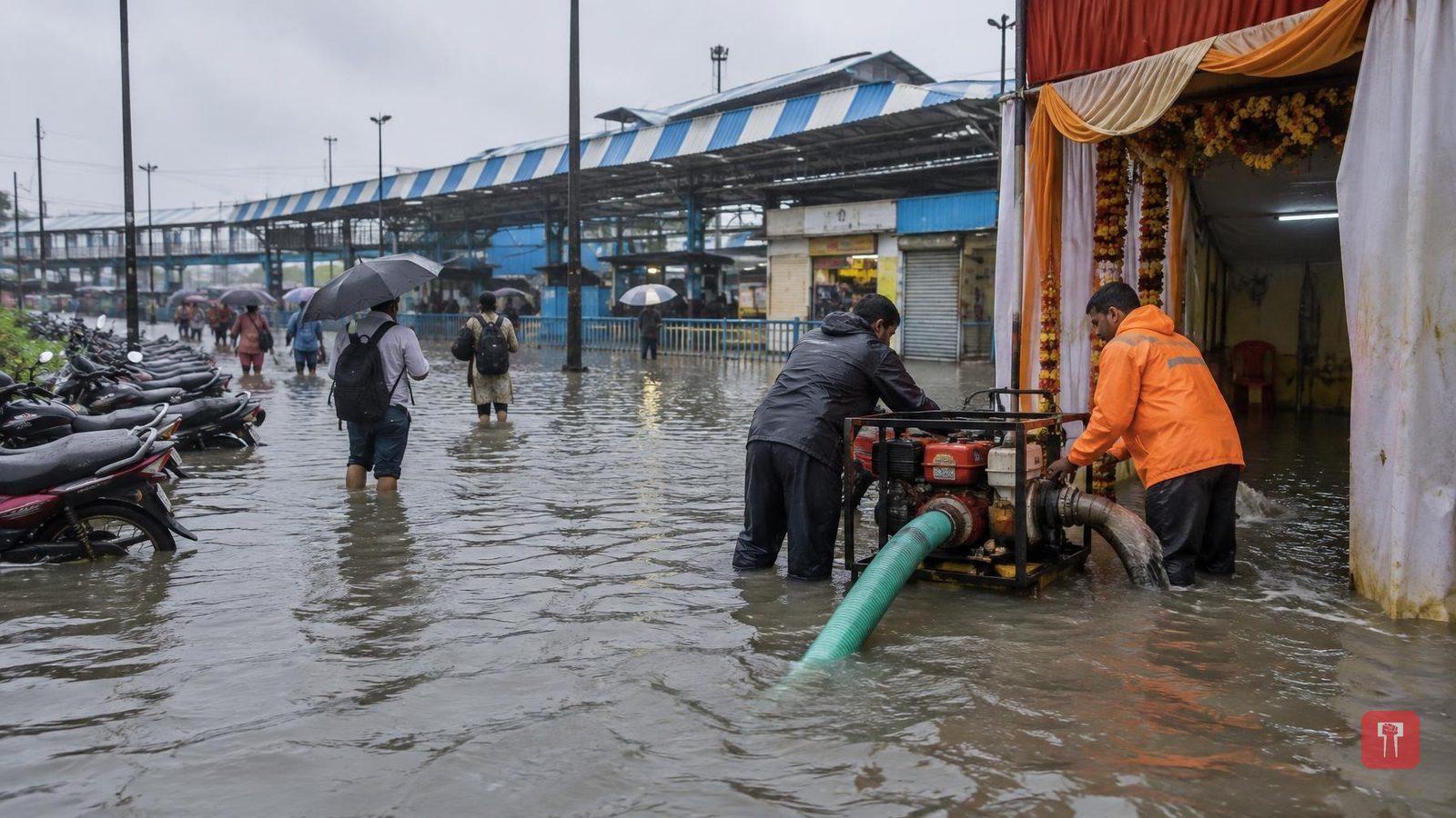Vasai Virar Heavy Rain: बाप्पा के स्वागत में बारिश का विघ्न! वसई-विरार में घुटनों तक पानी