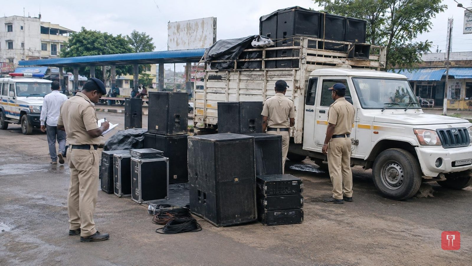 राजुरा में बिना परमिशन डीजे बजाने पर छापा, बारह लाख साठ हजार का माल सीज, दो पर केस दर्ज