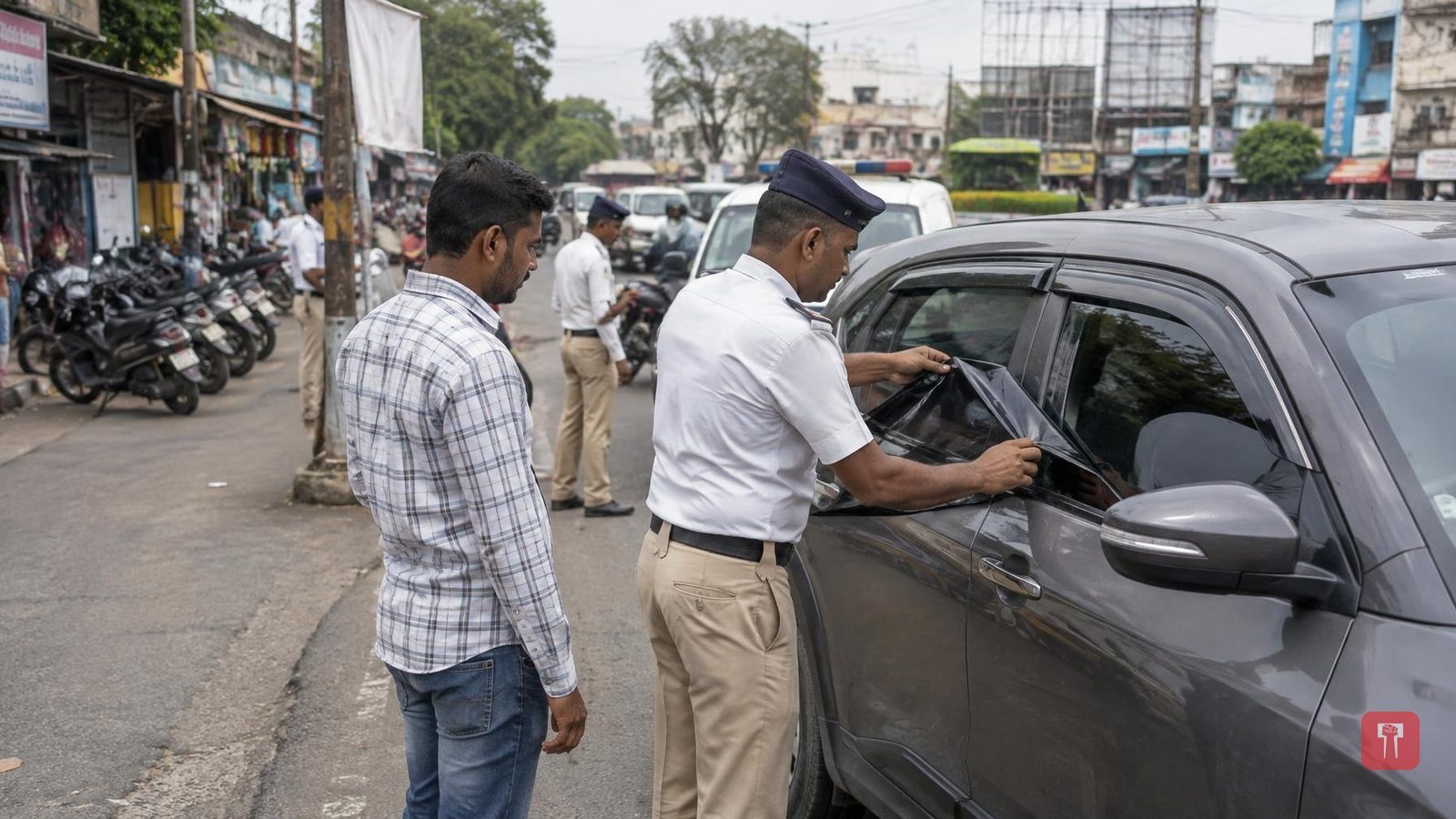 माळेगाव पुलिस की काली शीशेवाली गाड़ियों पर कार्रवाई, शीशे उतरवाए, कुछ गाड़ियां डिटेन