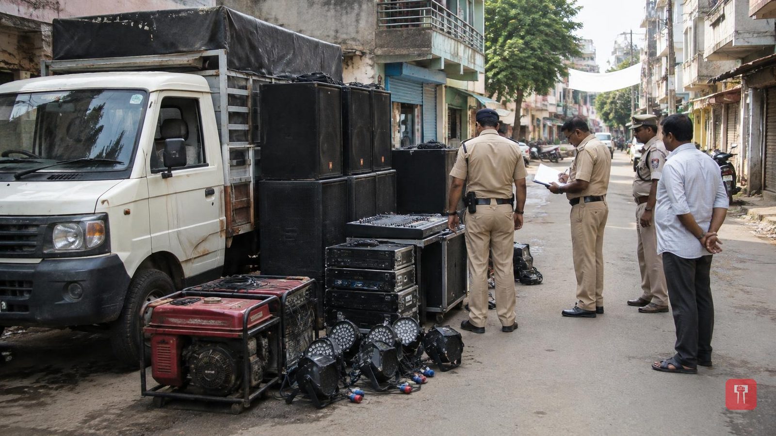 चंद्रपुर में गणेशोत्सव जुलूस में १२३ डेसिबल आवाज़ का डीजे पुलिस ने जब्त किया