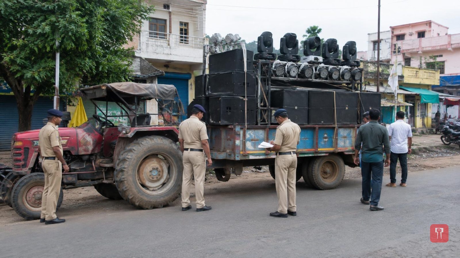 नियम तोड़ने वाले डीजे पर रामनगर पुलिस की कारवाई, ट्रैक्टर-ट्रॉली समेत 12.50 लाख का सामान जब्त