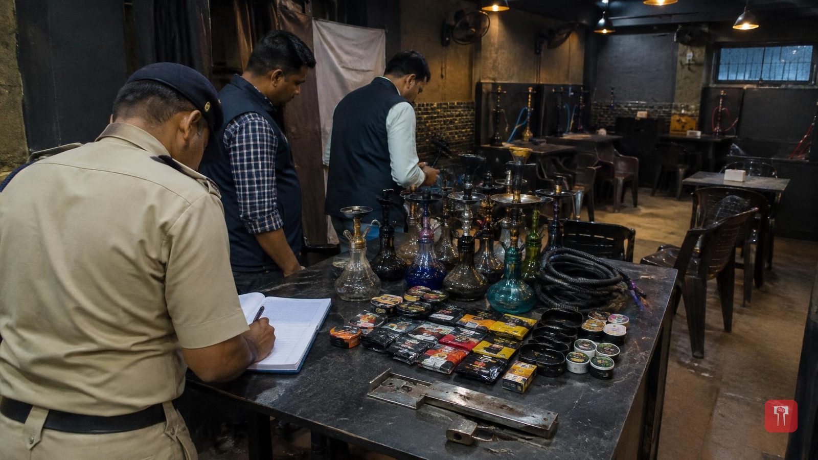 सीताबर्डी में हुक्का पार्लर पर क्राइम ब्रांच की छापेमारी, 23 ग्राहक पकड़े, तीन गिरफ्तार