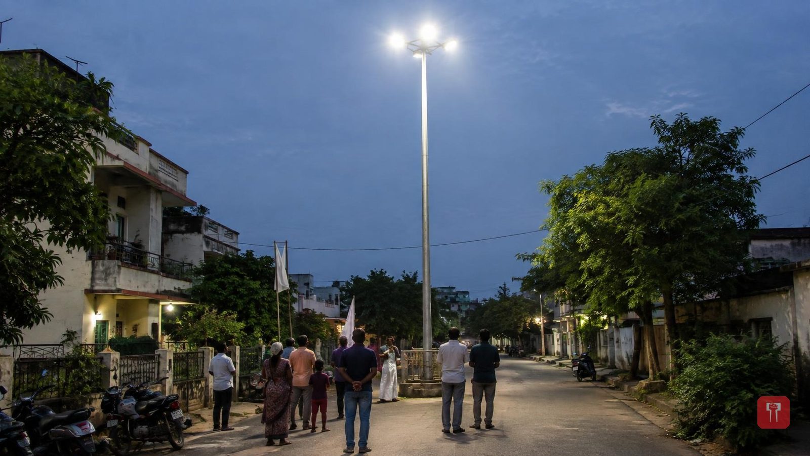 चंद्रपुर: नगरसेविका चंदाताई वैरागडे के निधि से बाबूपेठ में हाईमास्ट लाइट लगी
