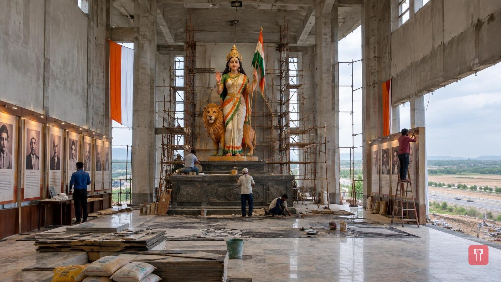 नंदापूर में भारत माता मंदिर का पहला चरण पूरा, 28 सितंबर को लोकार्पण
