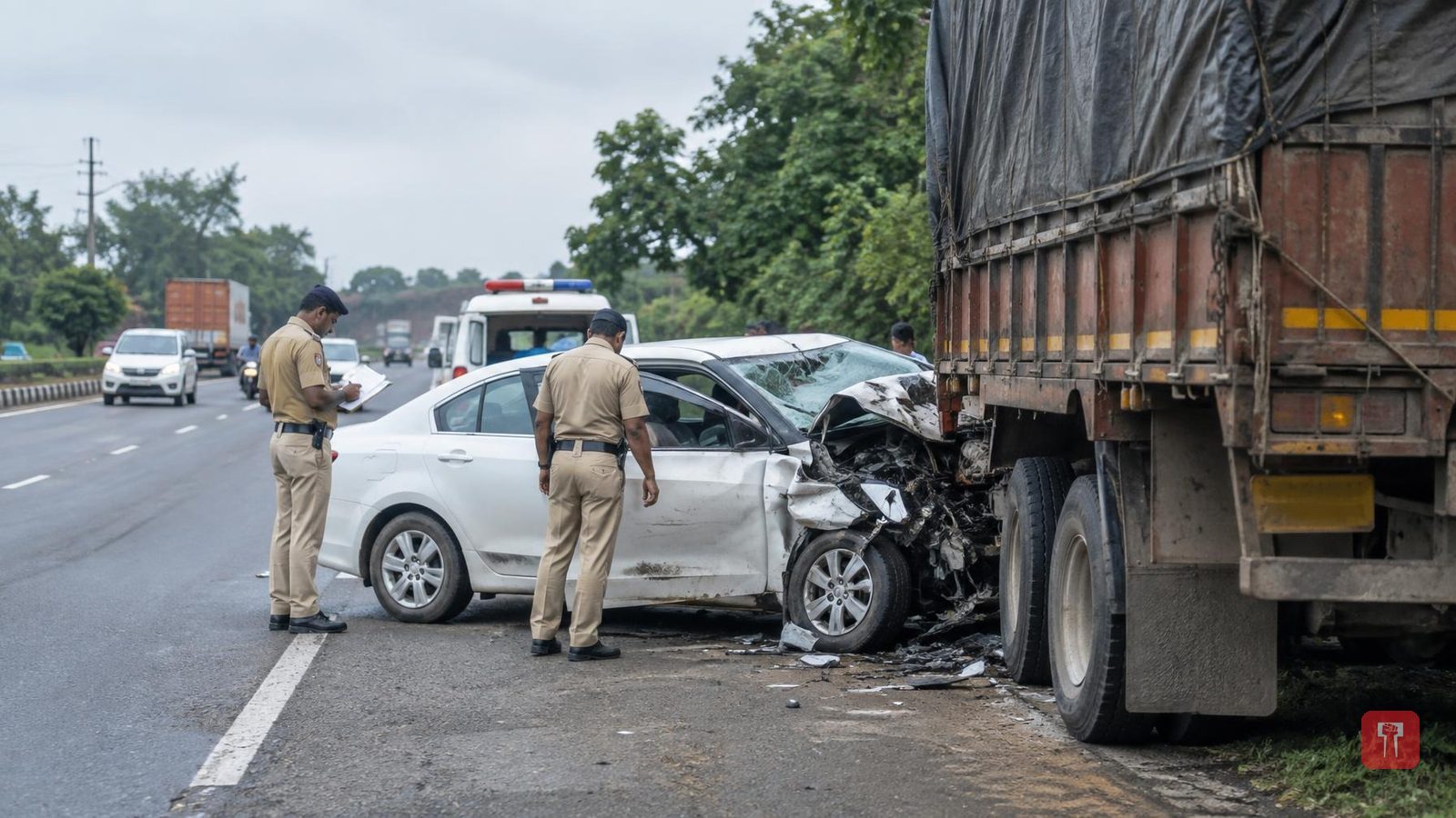मुंबई-नाशिक हाईवे पर शहापूर के पास भीषण हादसा, त्र्यंबकेश्वर से लौट रहे 4 भाविकों की मौत