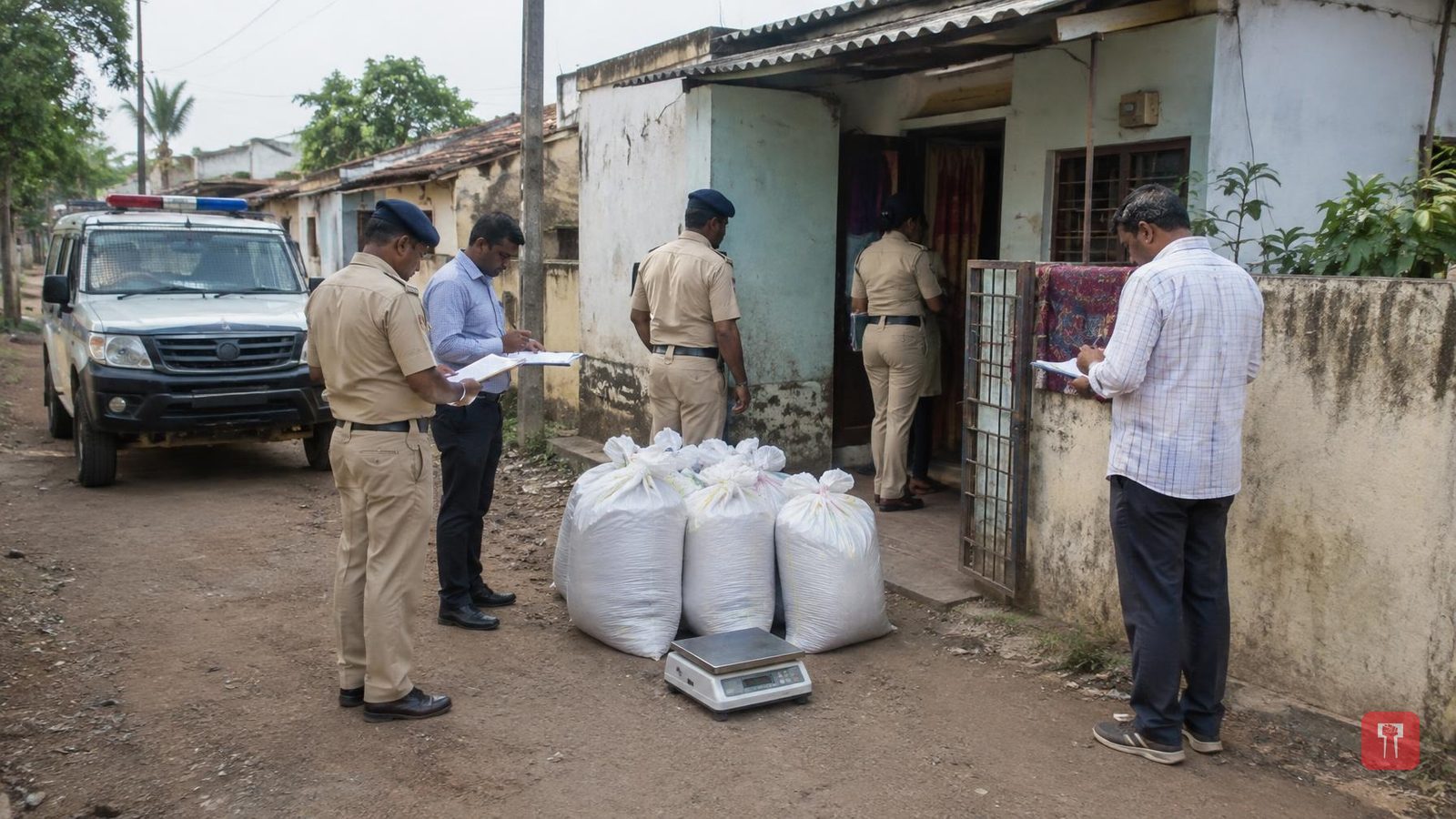 गडचांदुर में महिला के घर पुलिस की रेड, ८४६ ग्राम गांजा बरामद, केस दर्ज