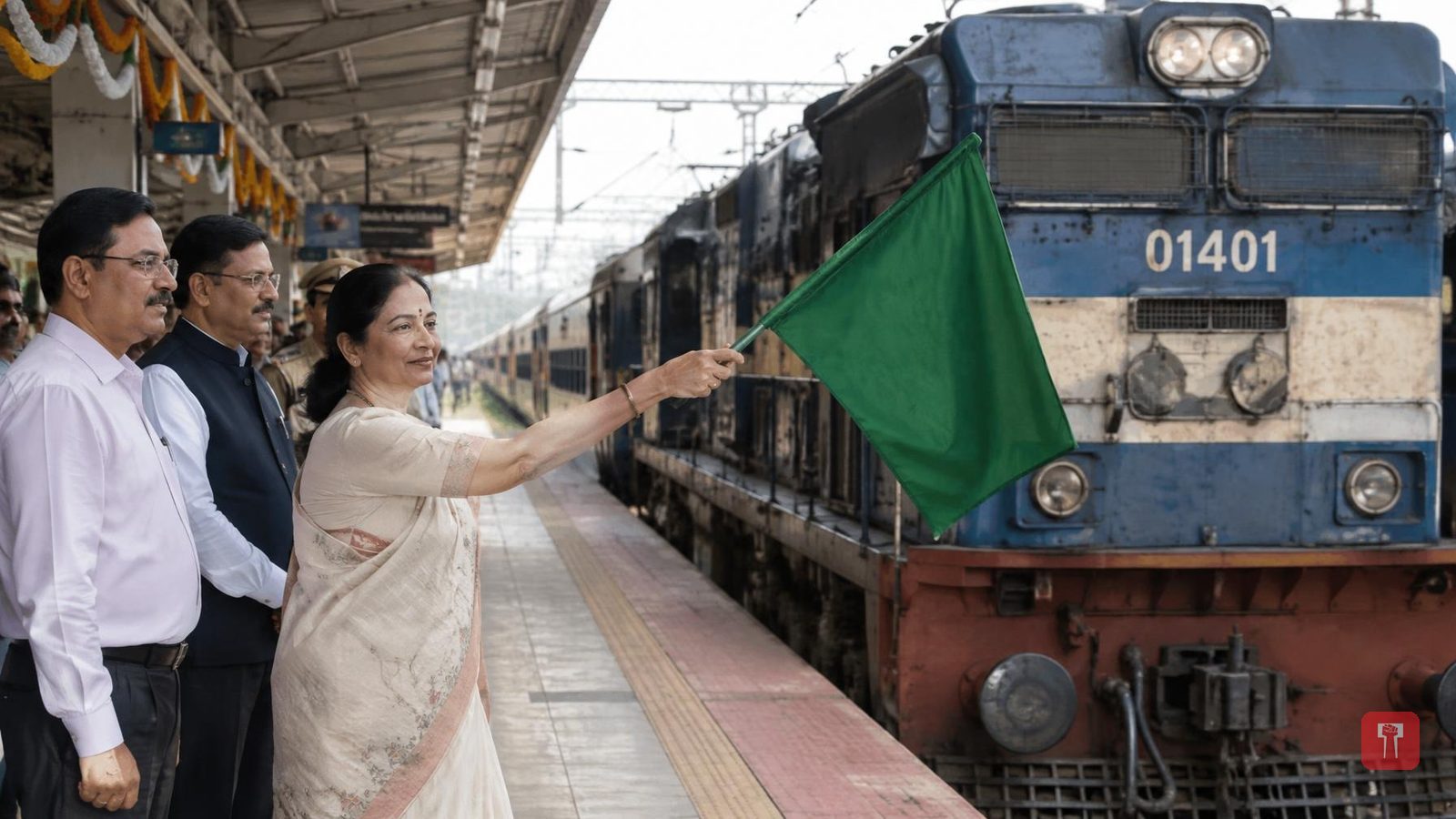 बीड-पुणे रेल्वे सेवा शुरू, उपमुख्यमंत्री सुनेत्रा पवार ने दिखाई हरी झंडी