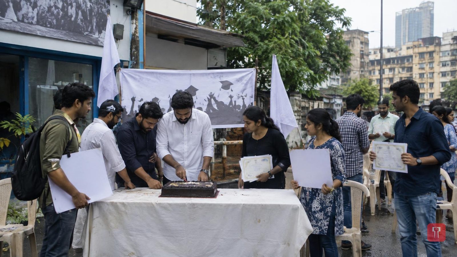 बेरोजगारी पर मुंबई युवा कांग्रेस का सरकार से सवाल, केक काटकर किया विरोध