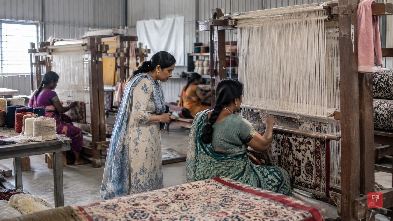 माविम केंद्रों की कालीन निर्माण पहल से महिलाओं को मिलेगा स्थायी रोजगार, जिलाधिकारी का दौरा