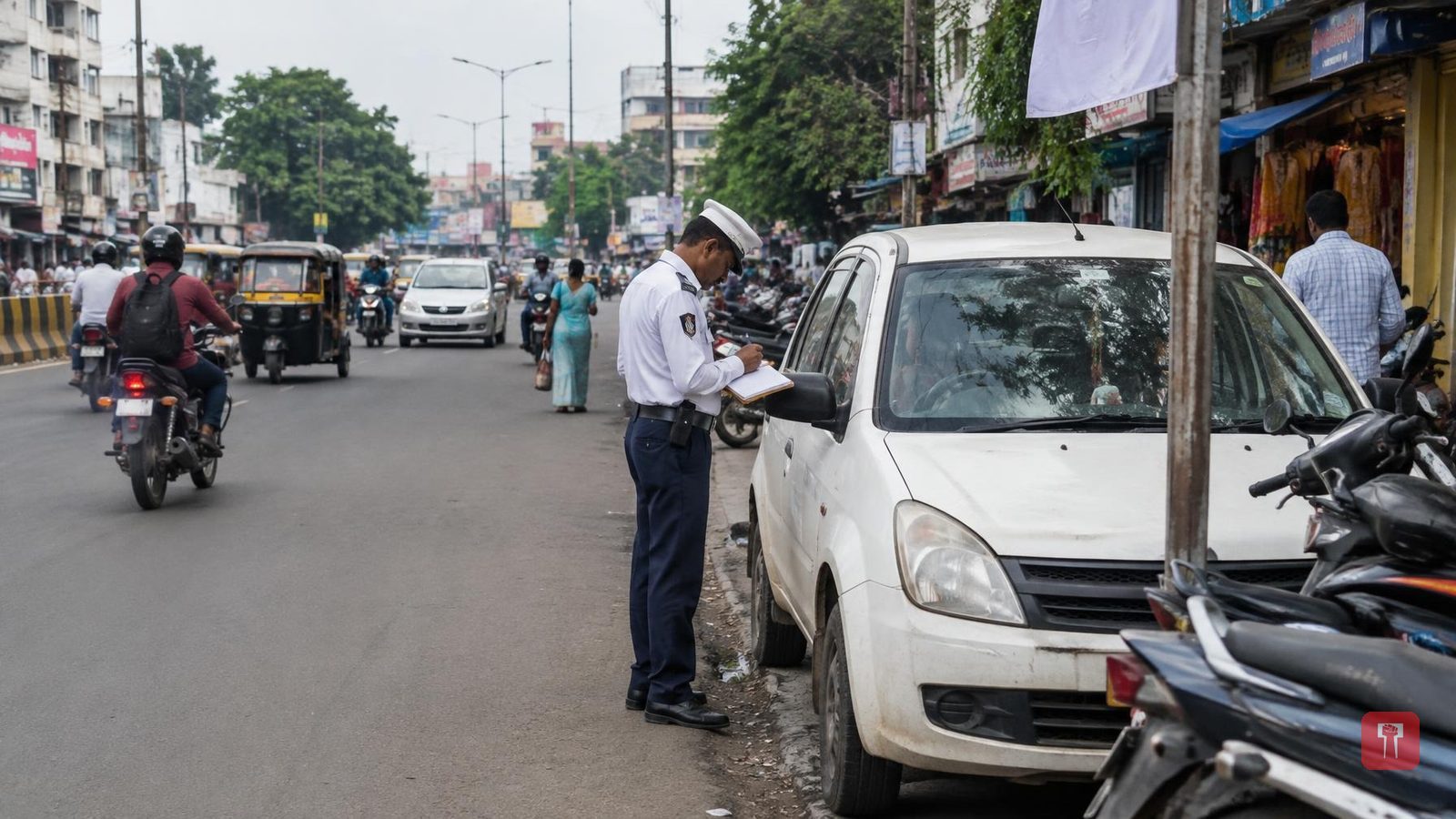 वर्धा में सड़क पर गलत पार्किंग करने वालों पर ट्रैफिक पुलिस का बड़ा एक्शन, 184 केस दर्ज