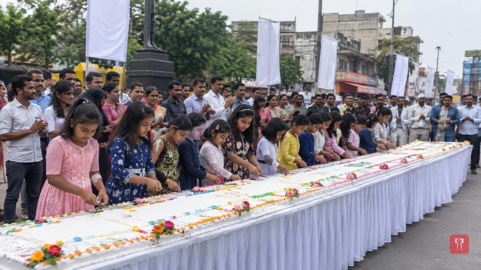 चंद्रपूर में मोदी के जन्मदिन पर मुनगंटीवार की पहल से आशीर्वाद दीप कार्यक्रम, 76 फुट का केक काटा