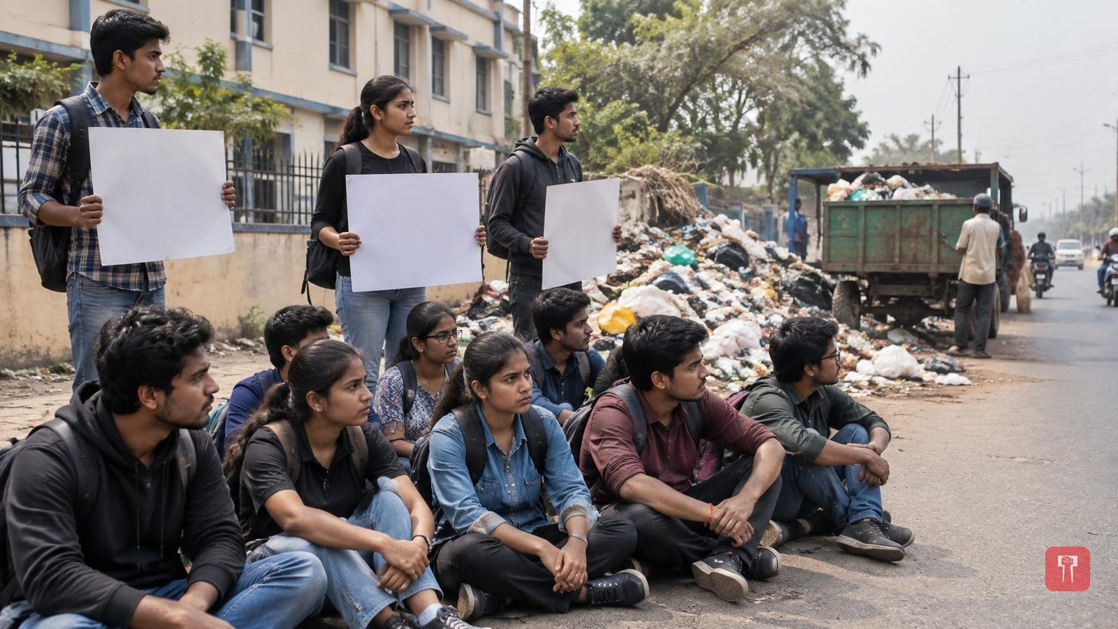 जळगाव: आईटीआई के सामने कचरा डिपो के विरोध में अभाविप का आंदोलन, प्रशासन का लिखित आश्वासन