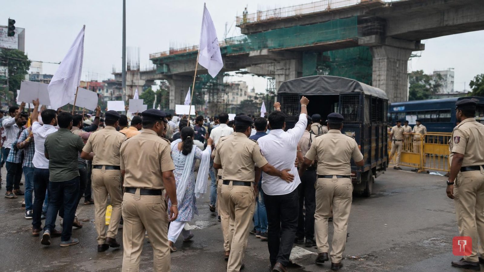 Congress protests Nagpur flyover named after Hedgewar