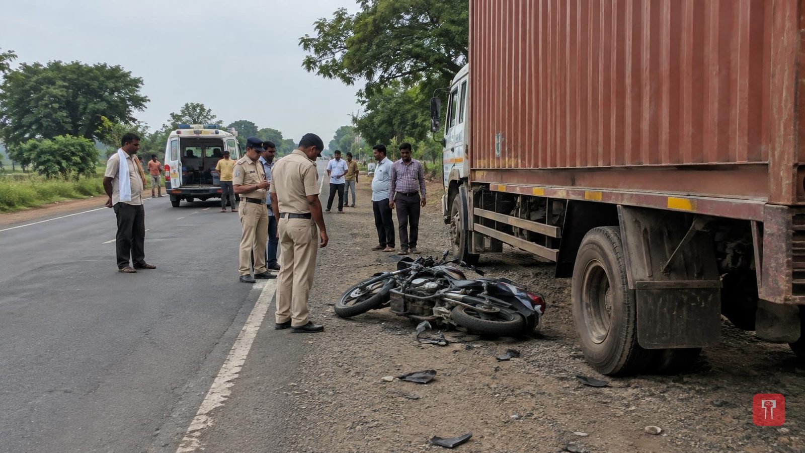 बुलढाणा-धाड मार्ग पर कंटेनर की दुचाकी को टक्कर, मां-बेटे की मौत