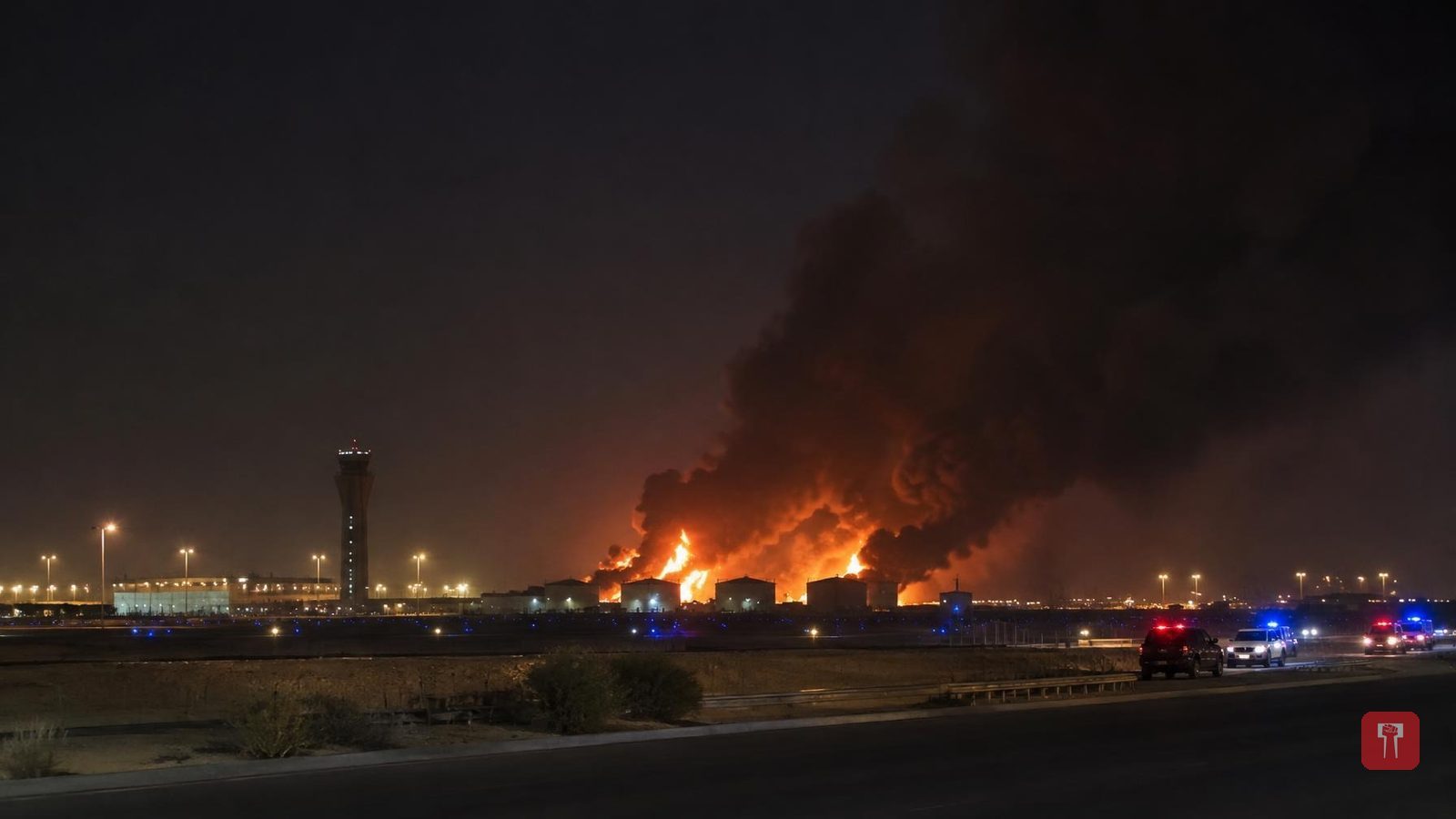 Air-raid alert in Riyadh as smoke, flames seen near airport
