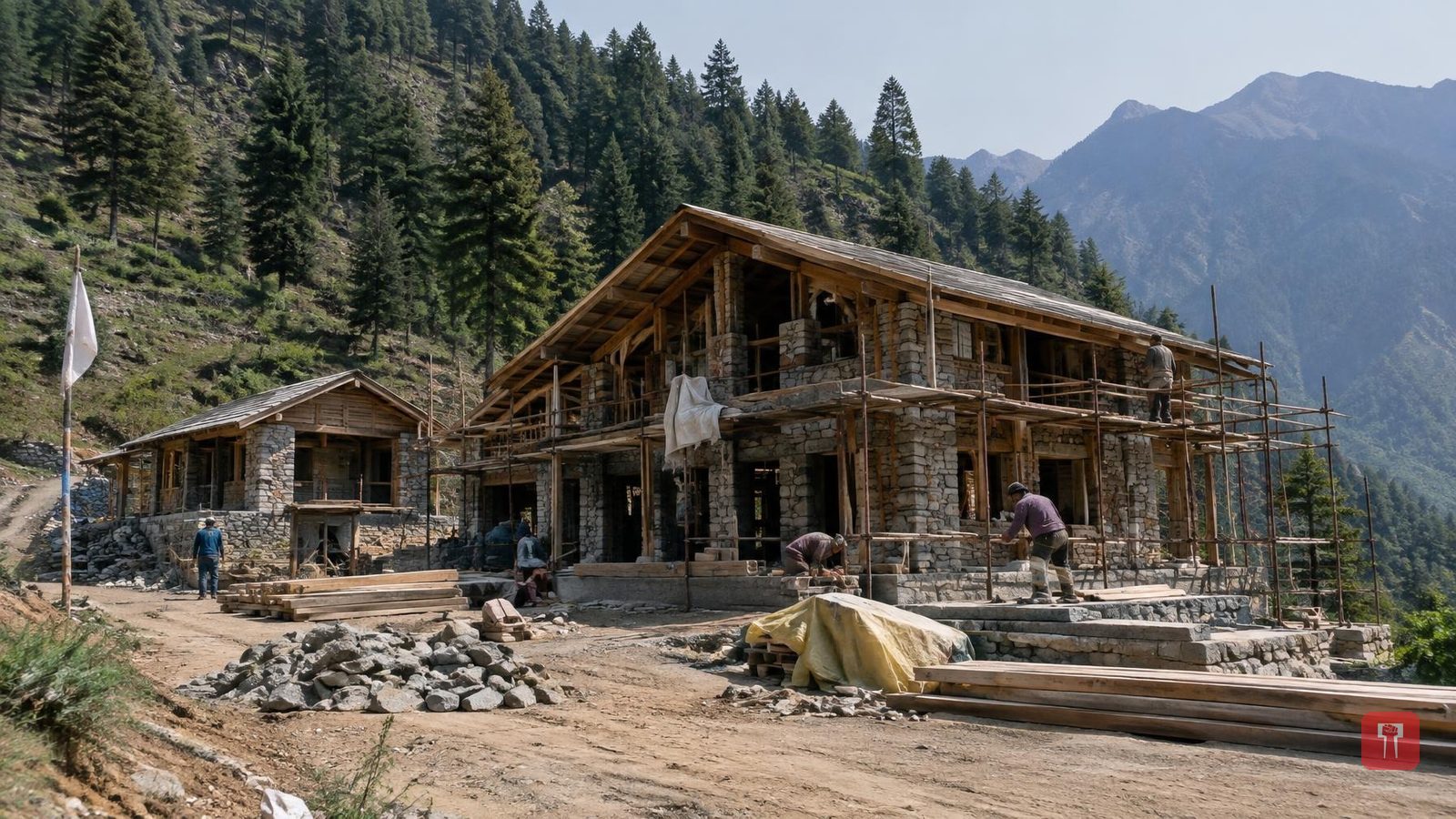 पहाड़ों के बीच बन रहा विक्रांत मैसी के 'मुसाफिर कैफे' का असली वर्जन, तस्वीर आई सामने